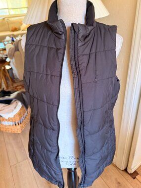 Black Puffer Vest Gorpcore Minimal Everyday Layer Fleece Lined